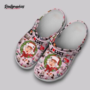 lucy christmas pink crocs - classic holiday clogs