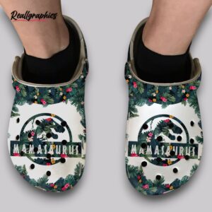 Mamasaurus Floral Clogs - Dinosaur Mom Garden Shoes