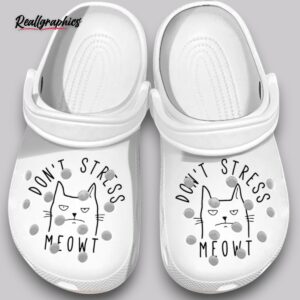 meowt stress free crocs - unisex classic clogs (new)
