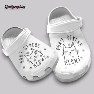meowt stress free crocs - unisex classic clogs (new)