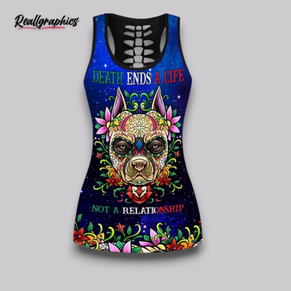 mexican sugar skull pitbull combo leggings and hollow tank top