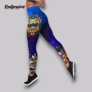 mexican sugar skull pitbull combo leggings and hollow tank top