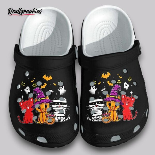 mummy cat halloween clogs - horror night shoes for kids & adults