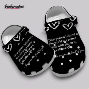 non slip crocs the person in front - black unisex clogs
