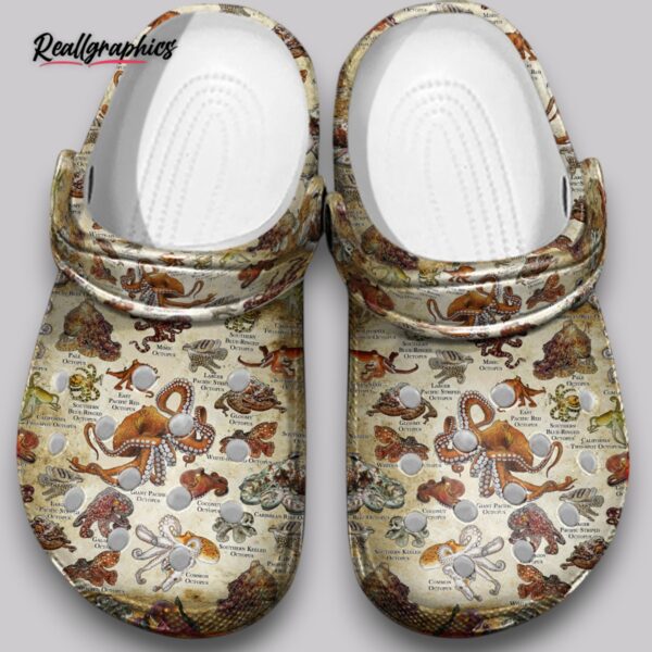 octopus clogs sea creature & ocean animal print shoes