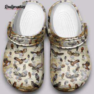 owls print clogs - women's & men's slip on shoes
