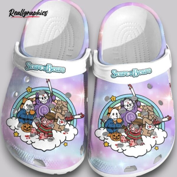 pastel horror croc charms - scary bears movie theme clogs