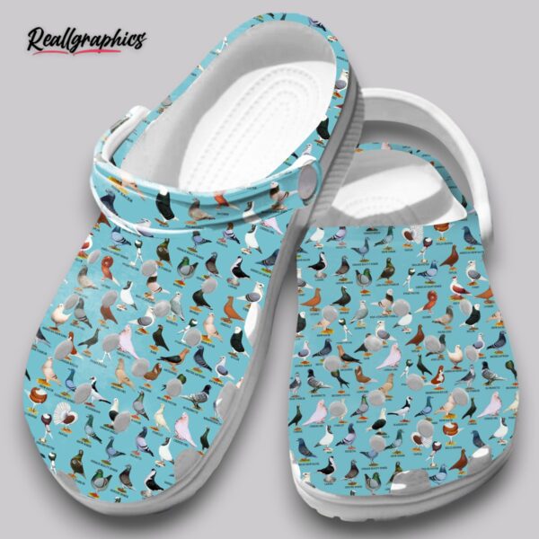 pigeon print clogs - bird design shoes