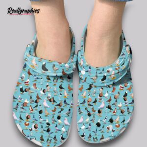 pigeon print clogs - bird design shoes