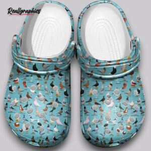 pigeon print clogs - bird design shoes