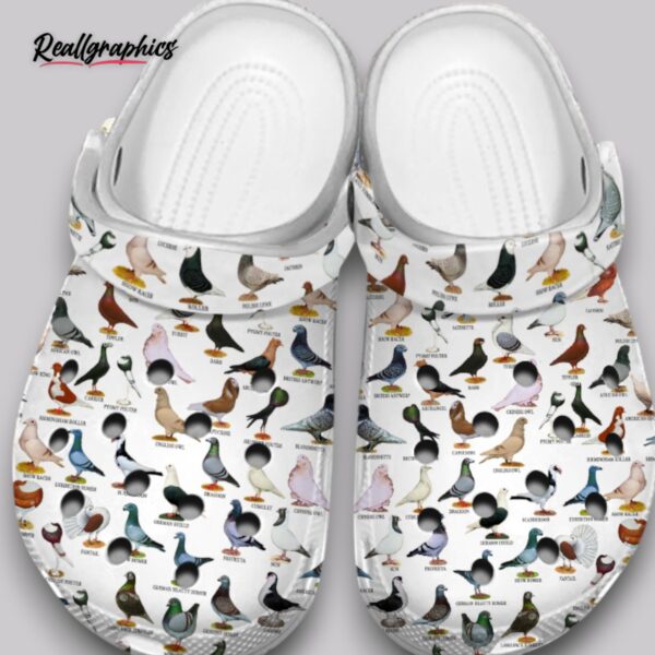 pigeon print clogs unique bird design shoes