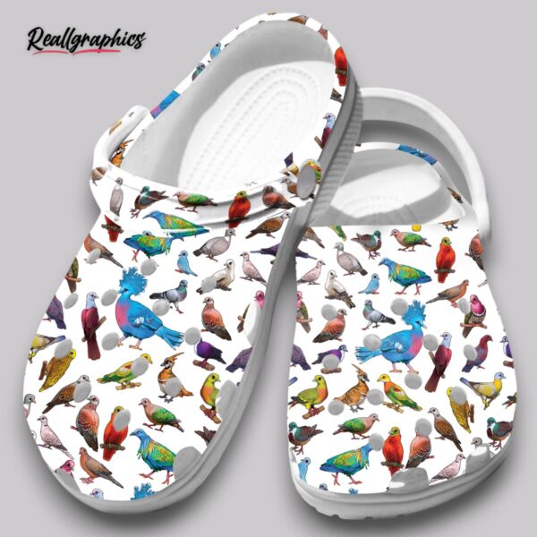 pigeon print clogs - unique bird design shoes
