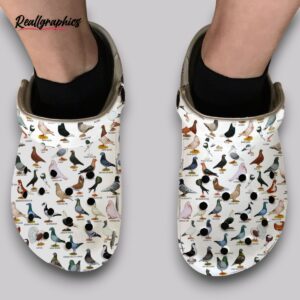 pigeon print clogs unique bird design shoes