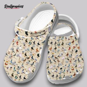 pigeon print clogs wild bird species design shoes