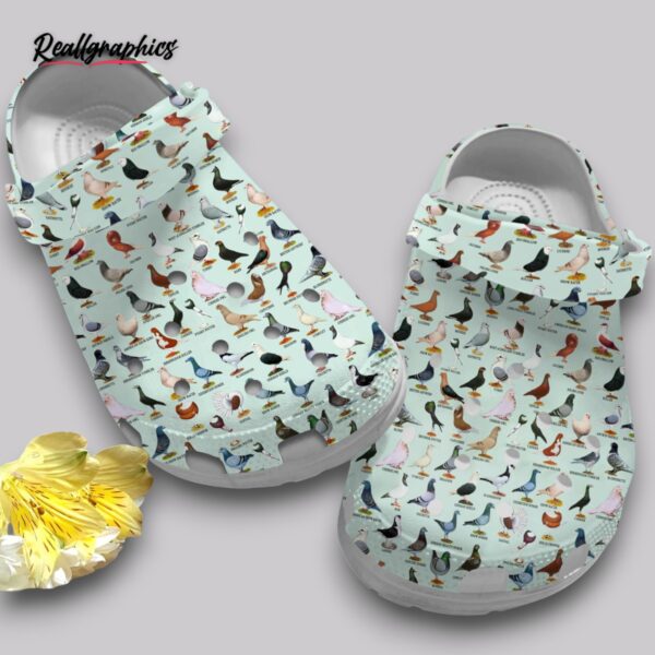 pigeon print clogs - women's & men's slip on shoes