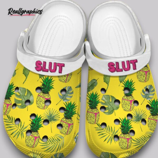 pineapple print clogs - fun tropical slip ons