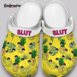 pineapple print clogs - fun tropical slip ons