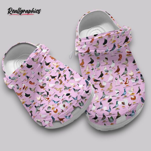 pink pigeon print clogs - women's comfortable slip on shoes