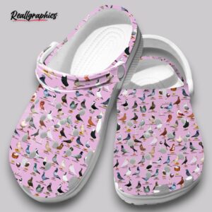 pink pigeon print clogs - women's comfortable slip on shoes