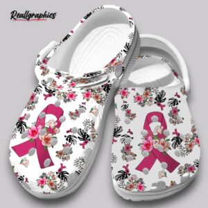 pink ribbon clogs - breast cancer awareness shoes