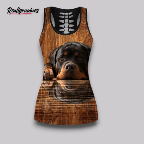 rottweiler on the water combo leggings and hollow tank top