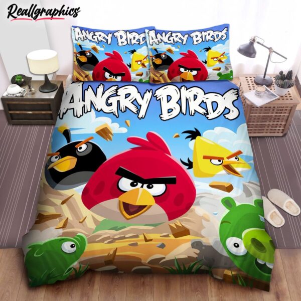 angry birds attack bomb chuck red bedding set