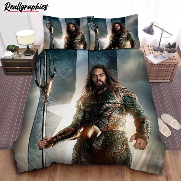 aquaman by jason momoa in 2018 movie bedding set - duvet cover and pillow case