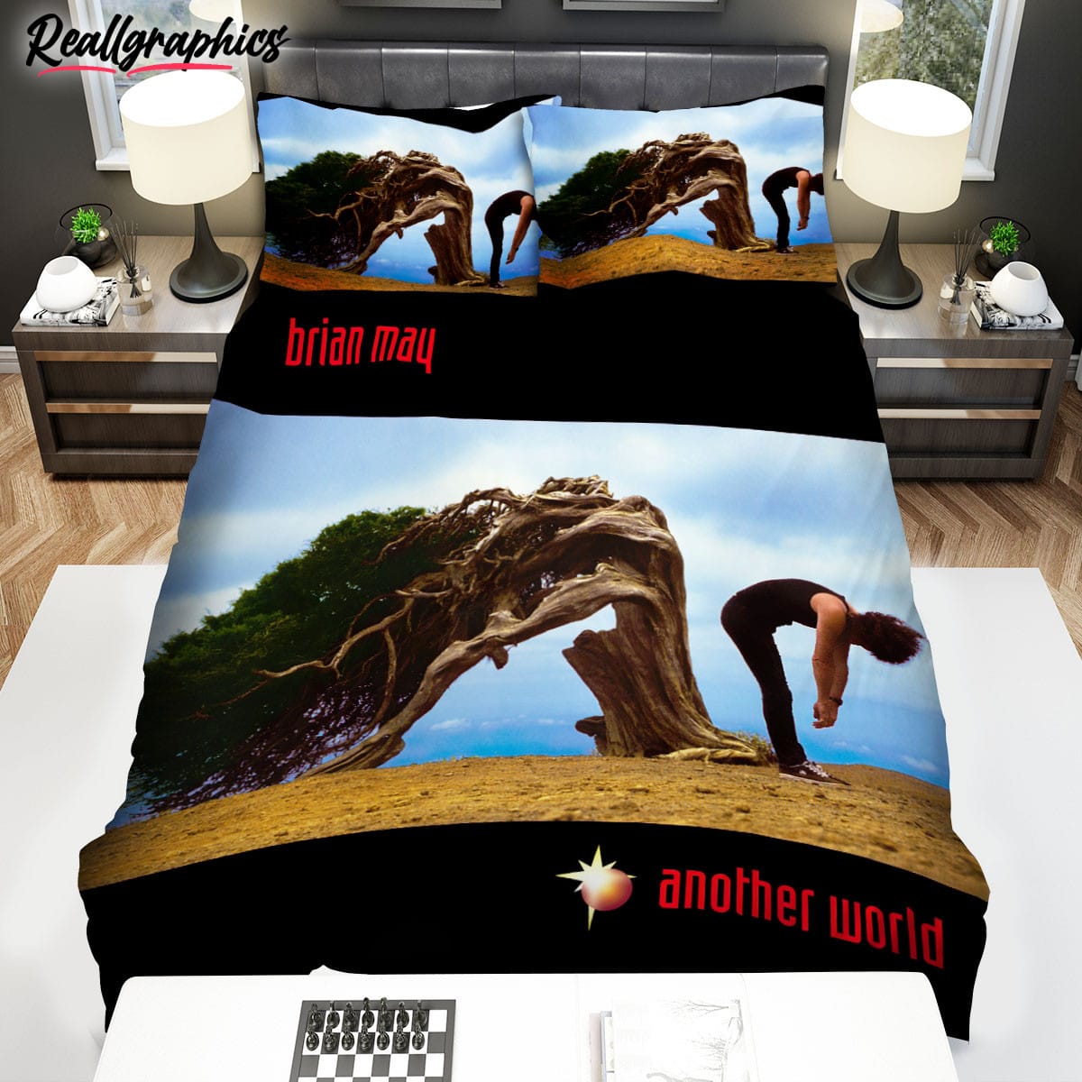Brian May Musician Singer Album Cover Another World Bedding Set Brian May Musician Singer Album Cover Another World Bedding Set