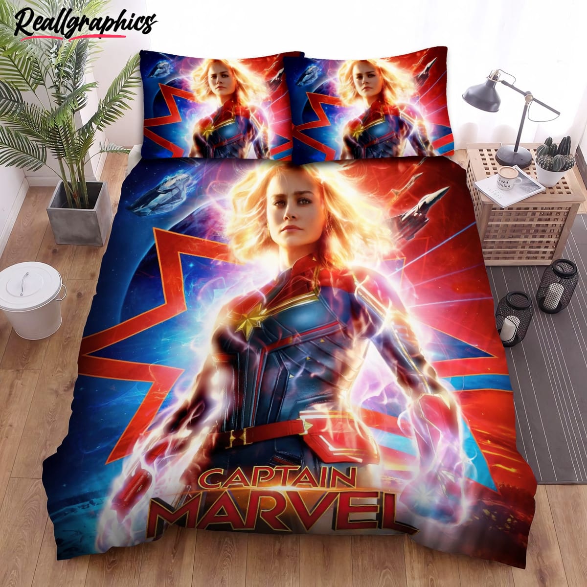Captain Marvel Movie Poster Bedding Set Captain Marvel Movie Poster Bedding Set