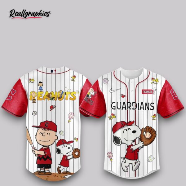 cleveland guardians mlb 75th anniversary of peanuts snoopy special edition baseball jersey shirt style
