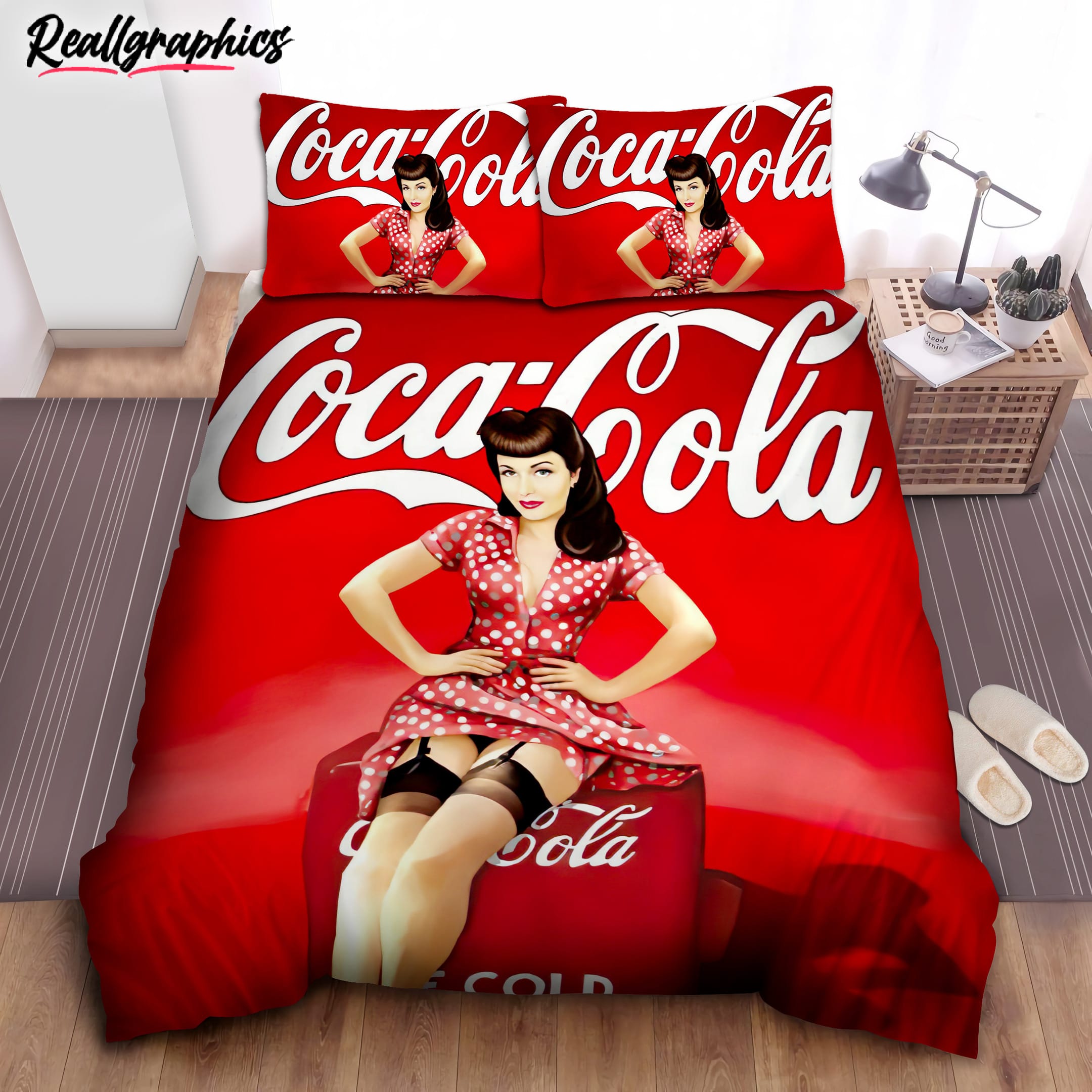 Coca-Cola Pin-Up Girl Vintage Art Bedding Set Coca-Cola Pin-Up Girl Vintage Art Bedding Set