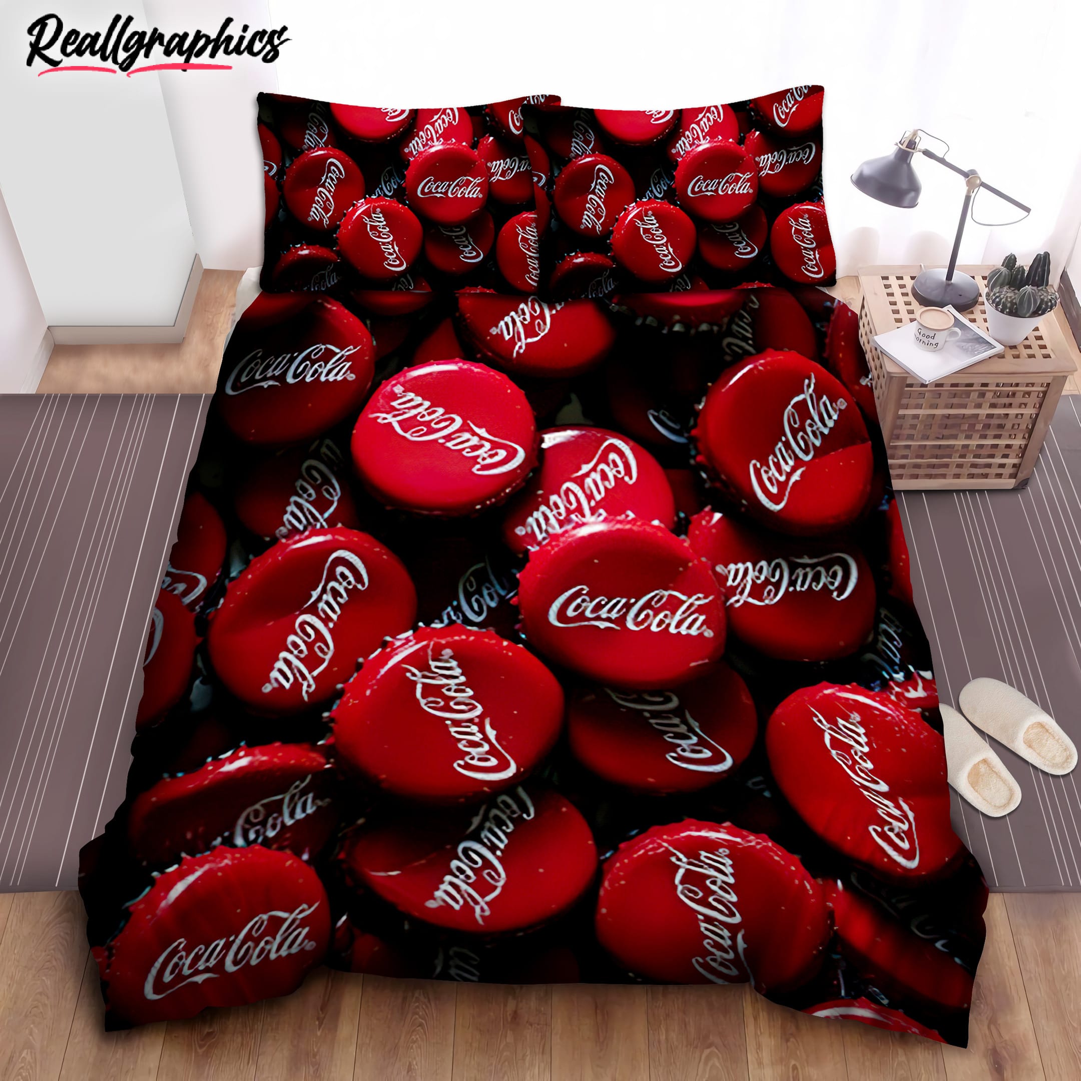 Coca-Cola Vintage Bottle Caps Bedding Set Coca-Cola Vintage Bottle Caps Bedding Set
