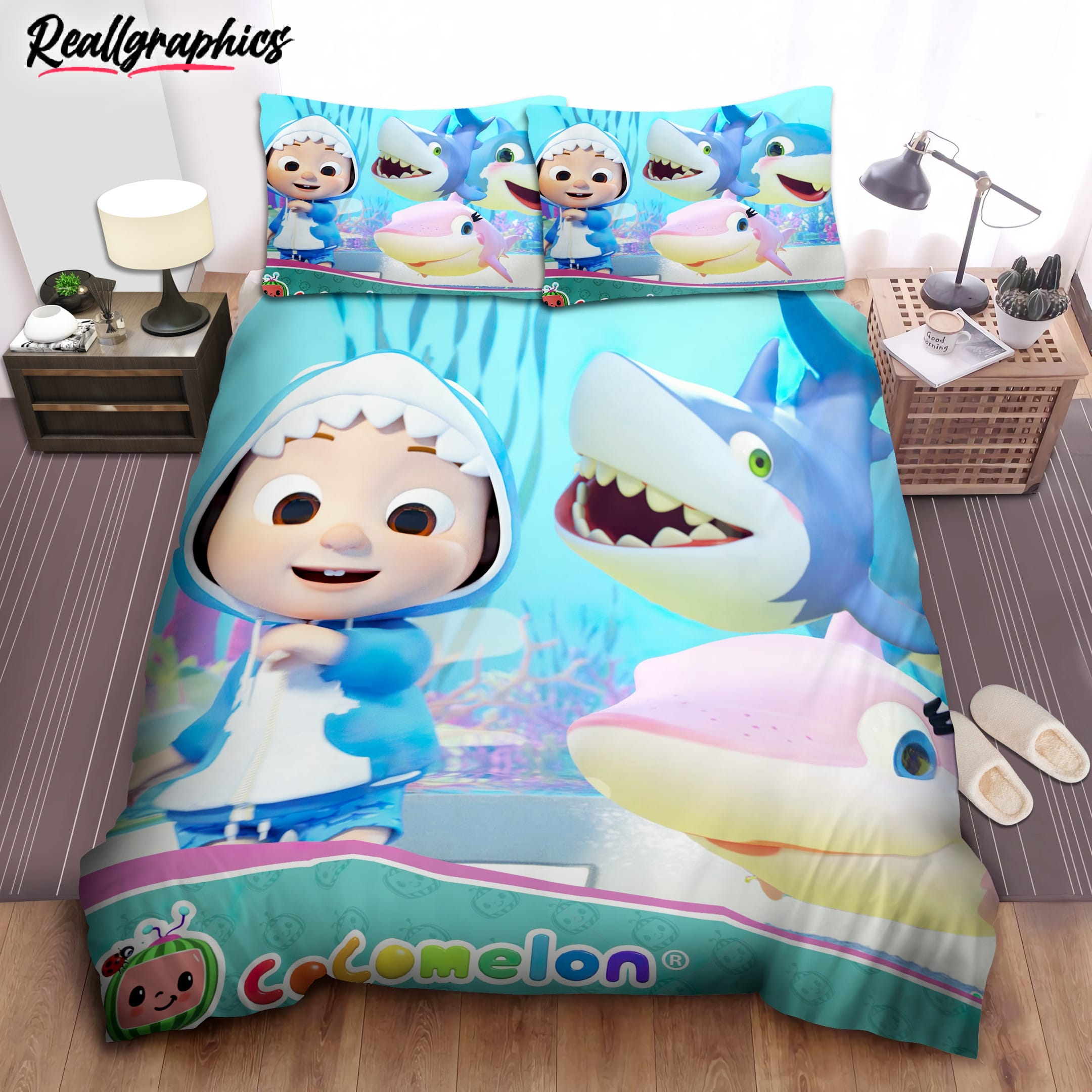 Cocomelon Baby Shark Bedding Set Cocomelon Baby Shark Bedding Set