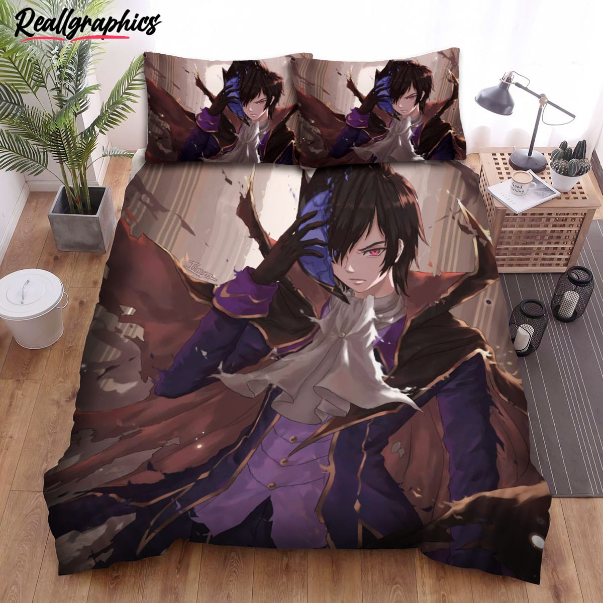 Code Geass Lelouch With Broken Mask Bedding Set Code Geass Lelouch With Broken Mask Bedding Set