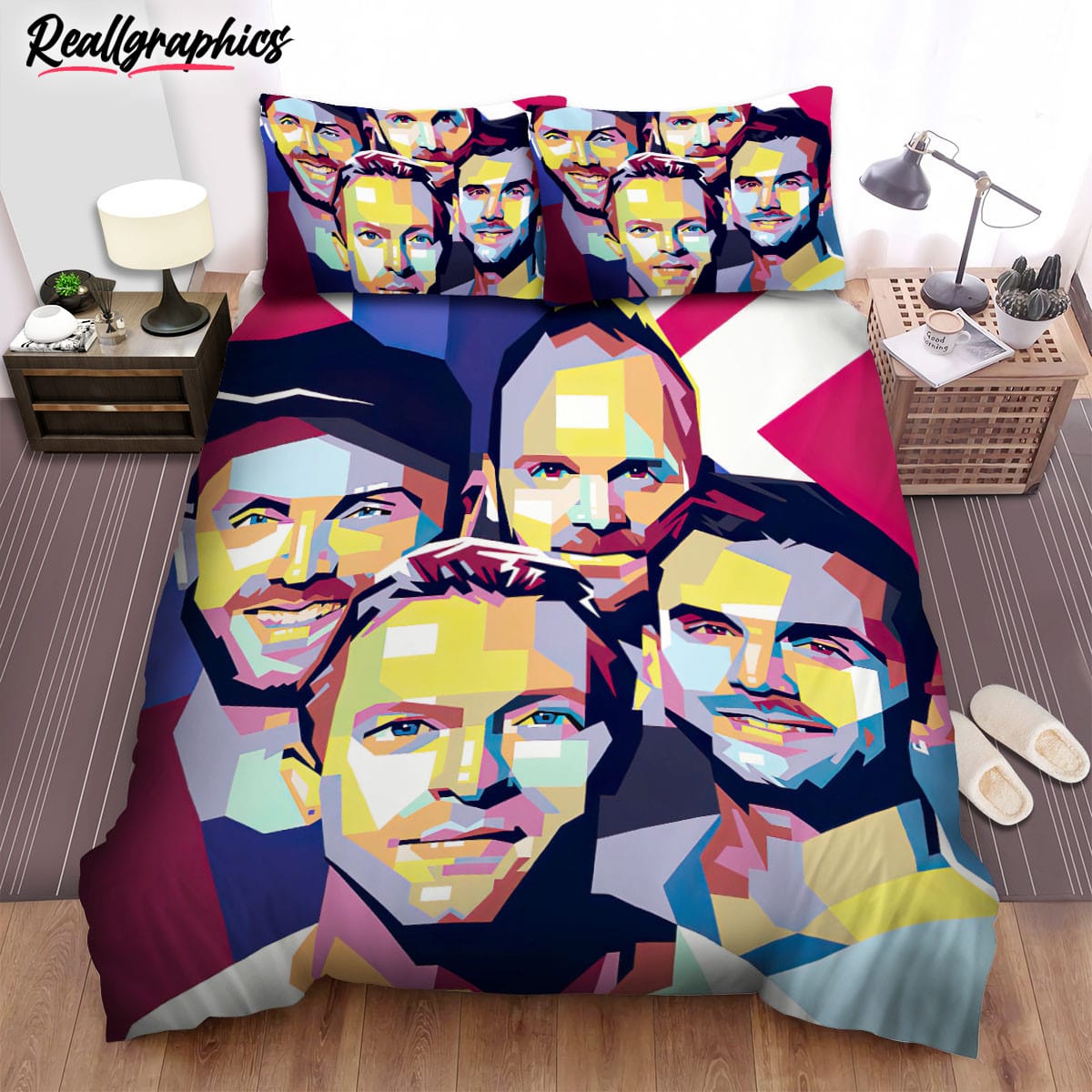 Coldplay Members Abstract Art Bedding Set Coldplay Members Abstract Art Bedding Set