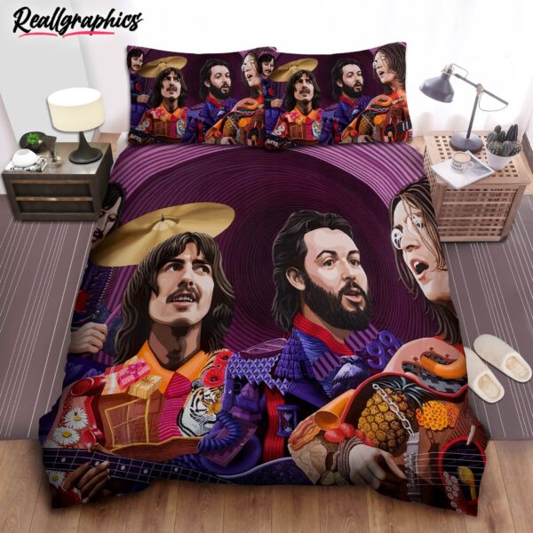 colorful costume artwork the beatles bedding set