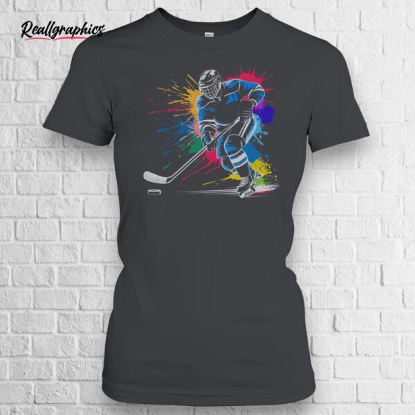 colorful ice hockey fan player tie dye color splash sports shirt