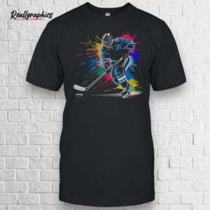 colorful ice hockey fan player tie dye color splash sports shirt