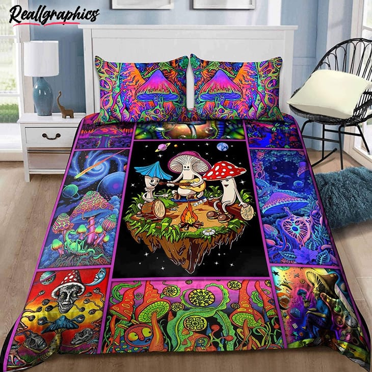 Colorful Mushroom with Bedding Set Colorful Mushroom with Bedding Set