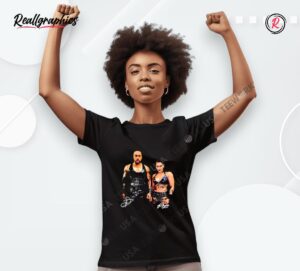 damian priest and rhea ripley wwe tappedin autograph shirt