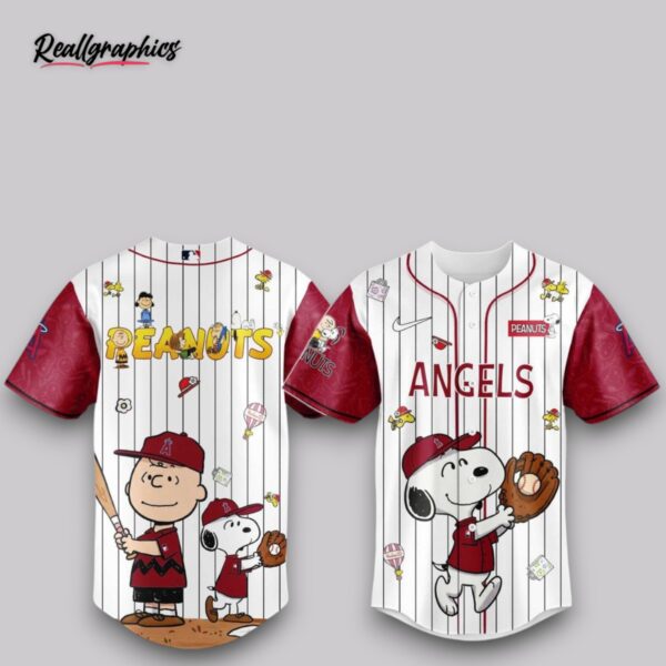 los angeles angels mlb 75th anniversary of peanuts snoopy special edition baseball jersey shirt style