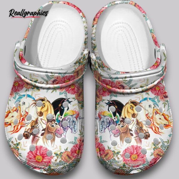 flower horse classic crocs shoes