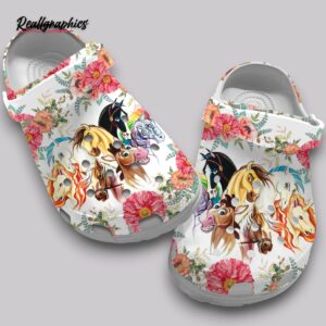 flower horse classic crocs shoes