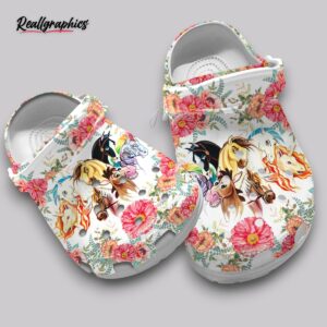 flower horse classic crocs shoes