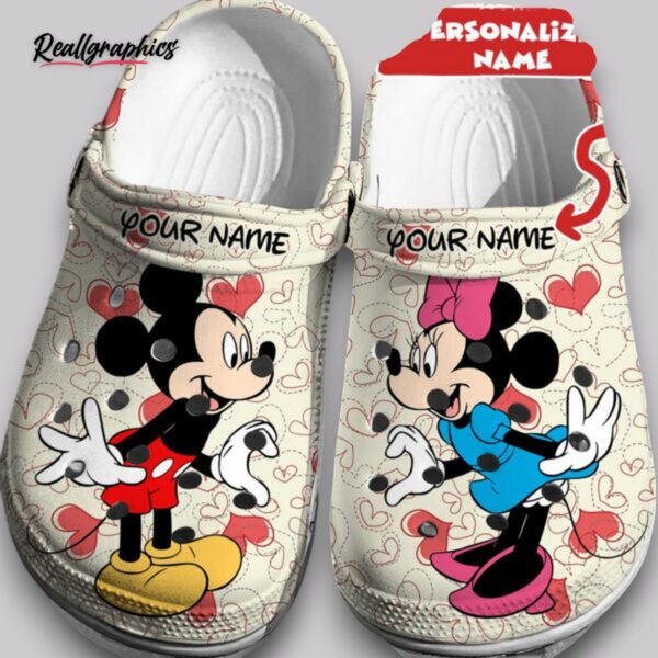 mickey and minnie mouse cartoon classic crocs shoes