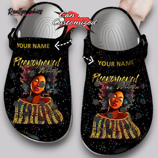 personalized black girl phenomenal woman clog shoes custom