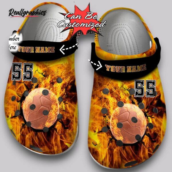 personalized fire volleyball crack ball overlays clog shoes sport