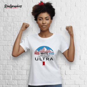 red white and michelob ultra shirt