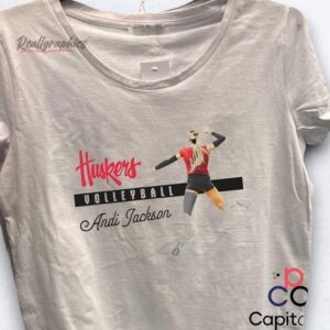 andi jackson illustrated huskers volleyball shirt