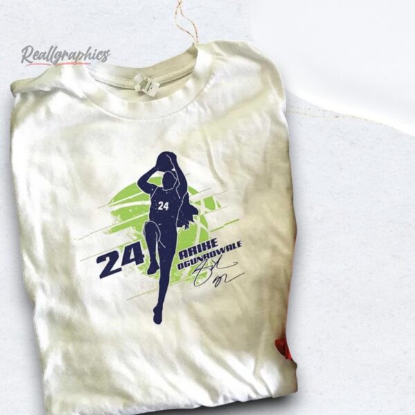 arike ogunbowale silhouette signature dallas wings shirt